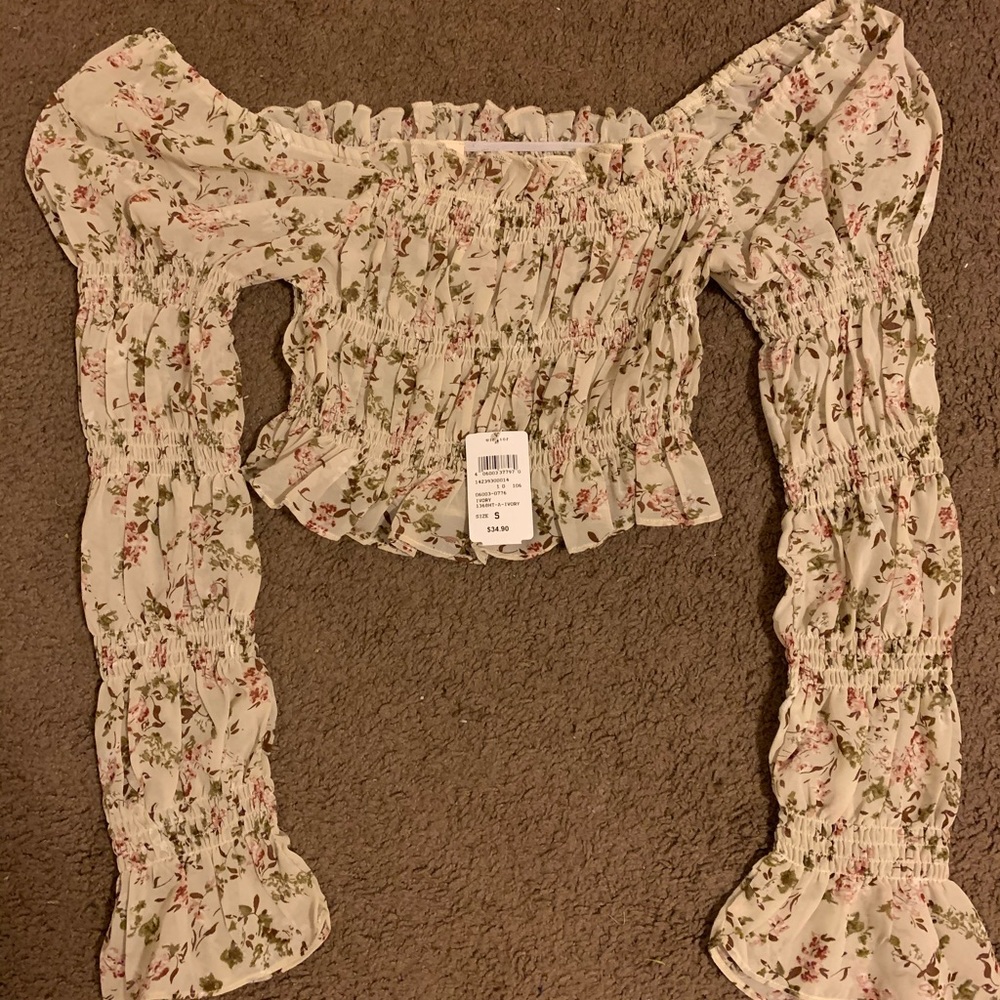 Windsor off the shoulder floral shirt